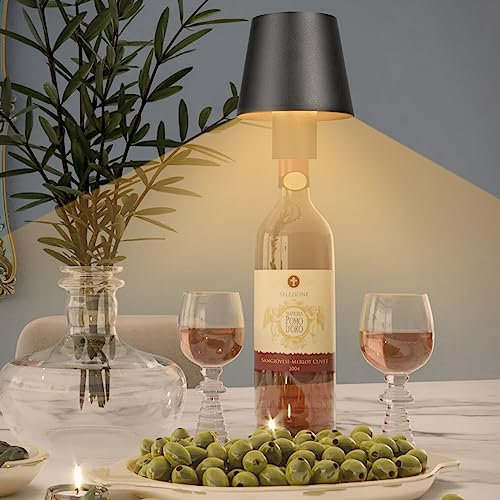 Lampe Bouteille - Abat-jour Led 8 Couleurs Rvb Pour Bouteilles - Lampe De Table Portable Sans Fil Tactile Dimmable Pour Décoration Intérieure Et Extérieure - étanche Ip54, Batterie 5200 Mah, Usb