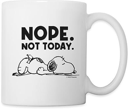 Spreadshirt Peanuts Snoopy Nope Not Today Bürohumor Tasse, One size, Weiß
