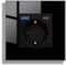 JIMEIDA Steckdose Glas mit USB 20W Schnelles Laden in Schwarz Unterputz,1 Fach 16Amp Steckdosen mit USB A und Type C max.3.1A,86 * 86mm,250V