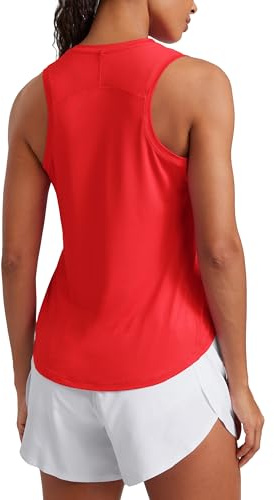CRZ YOGA Lightweight Racerback Tank Top Deep Red 10