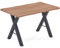 Merax Esstisch Holzmaserung Esszimmertische: 120x70x76 cm, Moderne X-A förmige Beine, Geschwungene Kanten, Matte Oberfläche und Natürliche Haptik (Stuhl Nicht inkl)