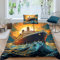 Titanic Bettwäsche Set 2 Teilig 3D-Druck Ocean Ozean Ships Schiffe Bettbezug Set Microfaser Mit Reißverschluss Weiche Mikrofaser Bettdeckenbezug Kinder Bettbezüge Mit Kissenbezug Single（135x200cm）