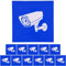 Aufkleber Set für Videoüberwachung, 12 Stück, 12 x 12 cm, selbstklebende Folie, Sticker zum Kleben für Innen- und Außenbereich, Video Kameraüberwachung Hinweis, Warnhinweis Überwachung Videokamera