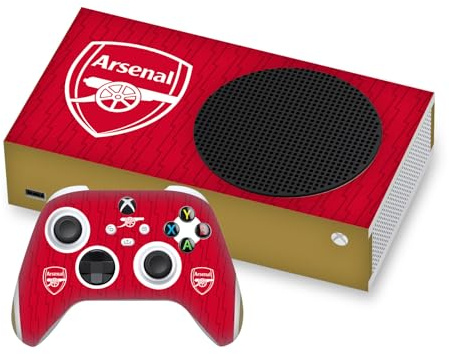 Head Case Designs Offizielle Arsenal FC Home 2023/24 Wappen-Set Vinyl Haut Gaming Aufkleber Abziehbild Abdeckung kompatibel mit Xbox Series S Console and Controller Bundle