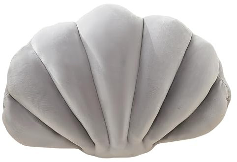 Fay Bless Muschel-Dekokissen für Couch, Outdoor-Muschel-Bettkissen, dekorativ für Terrassenmöbel, Meeresprinzessin (Hellgrau, 32 x 25 cm)