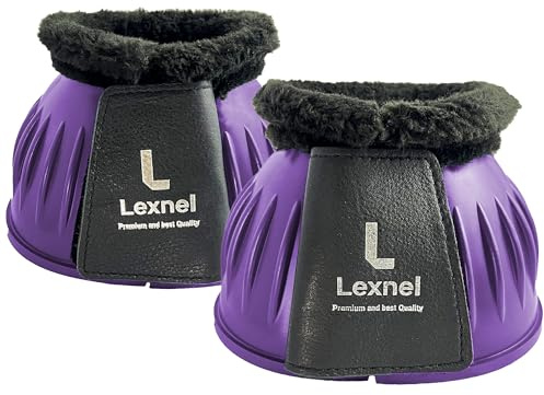 LEXNEL Gummistiefel, robuste Glockenstiefel für Pferde, hervorragender Hufschutz und Komfort, 1 Paar (lila, groß)