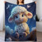 PAZZK süße Schafe Fleece Decken, Flauschige Kuscheldecken, Superweiche Leichte Flannel Wohndecke Mit Druck Für Couch Bett/Sofa （140×180cm）
