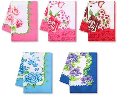 TanYiYi Geschirrtücher - 5er Set Mikrofasertücher - 55 x 40 cm, Mehrfarbig - Super Weich und Saugfähig Geschirrtücher - Handtuch Set und Bar Handtücher (Floral)