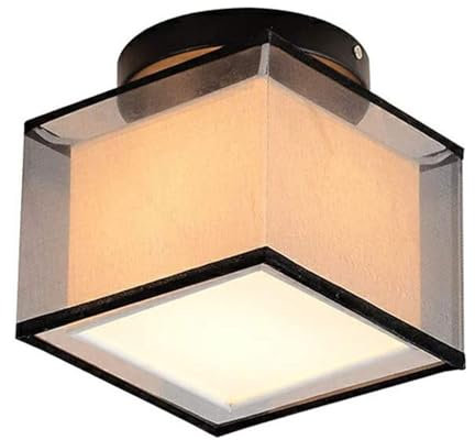 LUOYAOB Deckenlampe Chinesische Deckenleuchte im traditionellen Stil Quadratischer Stoff Lampenschirm Deckenleuchte Deckenleuchte for Gang Schlafzimmer Wohnzimmer Flur Spielzimmer Küche (Color : A)