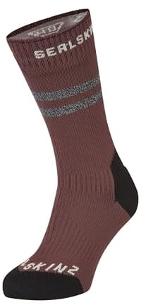 SEALSKINZ Unisex, wasserfest, für kaltes Wetter, mittellang, mit Runton wasserdichtem kaltem Wetter, mittellange Socken mit Hydrostop, Burgunderrot, XL