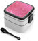 GFLFMXZW Sparkling Glitter Bento Box Adult Lunch Box All-in-One Lunch Container with Removable Compartments Double Layer Bento Lunch Box with Spoon And Handle Stackable Lunchbox