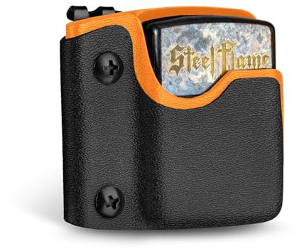 TACTICAL GEEK TX2 Feuerzeugtasche, tragbarer Feuerzeughalter mit Taschen-Gürtelclip, kratzfeste Schutzhülle für den täglichen Gebrauch, Feuerzeug nicht im Lieferumfang enthalten (Black Orage)