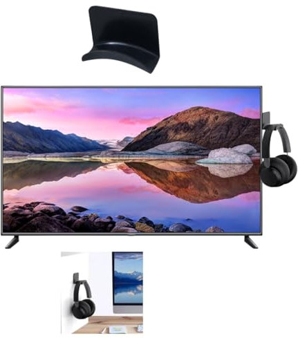 Supporto per monitor per cuffie universale da gioco colore nero per montaggio a parete, TV, mobili, scaffali, gancio di sospensione multifunzionale