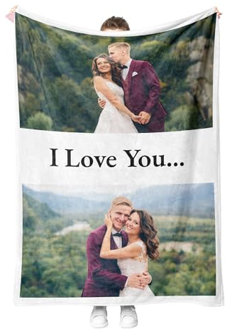 Print Maniacs Personalised Photo Blanket, Custom Blanket with Picture, Customized Throw Blanket, Sentimental Birthday for Adults, Women, Kids & Couples