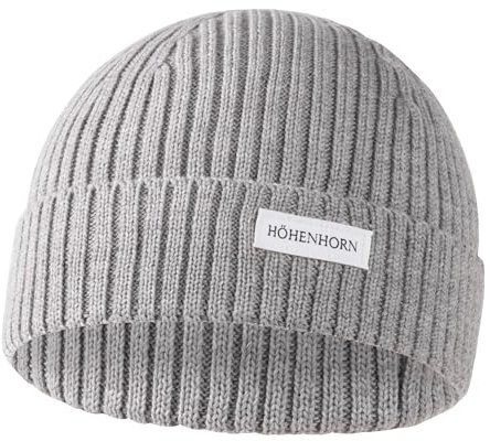 Höhenhorn Nordföhn Knitted Beanie Merinowolle Strickmütze Grau