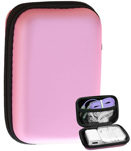 Whnbuij Kabel-Organizer-Tasche für Reisen – Tasche für elektronische Geräte – Reiseelektronikkoffer – Kabel-Organizer, Tasche für Geschäftsreise-Gadgets, Rosa, riferimento alla descrizione, Siehe