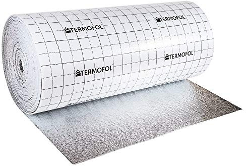 Isolante Termico Alluminio 4mm – Rotolo Isolamento Acustico e Termoriflettente per Riscaldamento a Pavimento, Tetto, Porte Garage, Camper e Roulotte
