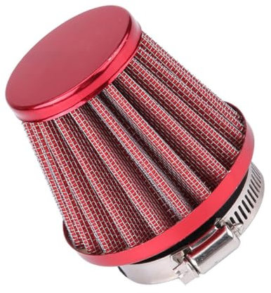 MOCNT Filtro Aria 45mm 46mm 47mm Filtro Aspirazione Aria Auto Filtro Sfiato Turbo Filtro Aspirazione Aria Fredda Moto Filtro Carter Olio Morsetto Fredda Filtro dell'aria Rosso