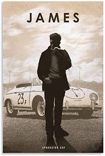 BBSYDH Leinwand Bilder 40 * 60cm Senza Cornice James Dean Auto Cultura Leggende Auto Arte Moderna Poster e Wall Art Picture Print Modern Family Room Arredamento