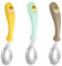 XENQITO 3 Piezas Cubertería Infantiles de Acero Inoxidable, Cubiertos Bebe, Cucharas de Silicona y Acero Inoxidable para Bebés, Cuchara Bebe, sin BPA con Diseño Antiahogo de Sujeción de Silicona
