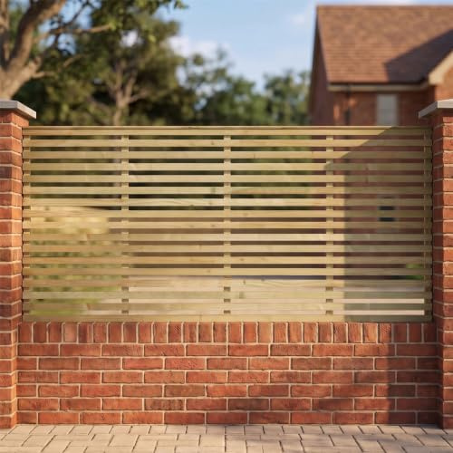 Fence Panel Topper 6ft x 3ft Vogue Slatted Garden Trellis Wooden 4pk