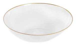 HOMLA LYNN Große Glasschale mit Goldrand, Transparent, 25x7cm, Eleganter Tischservierer