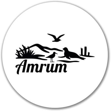 Huuraa Aufkleber Amrum Strandmotiv Geschenk | Dekoaufkleber 10cm rund Sticker Geschenkidee Dekoausticker