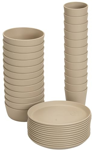 Betzold Geschirr-Set, 36-teilig | Krippe und Kita, Teller Becher Schüssel, aus treeNside-Material