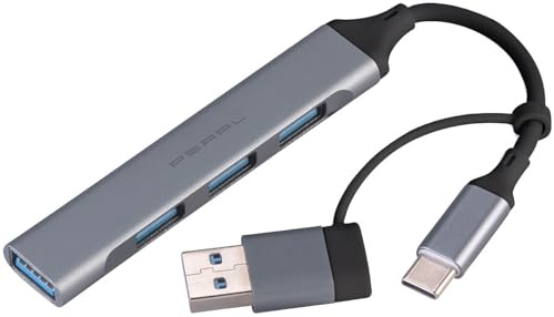 PEARL Splitter: USB-C-4-Port-Hub mit 1x USB 3.0 und 3X USB 2.0, Adapter USB-C auf -A (Mehrfach, 4-Fach-Hub, Maus)