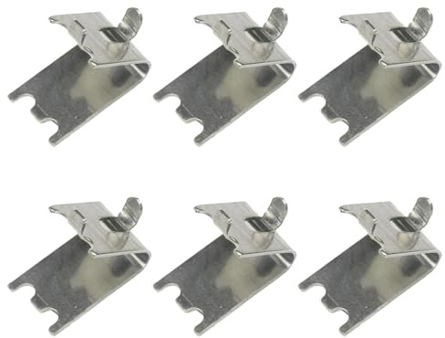SHINEOFI Kühlschrank Regalclip Glatte Oberfläche 6 Stück aus Edelstahl Silber Einfache Montage Langlebig SSD Halterung für Haushaltskühlschränke