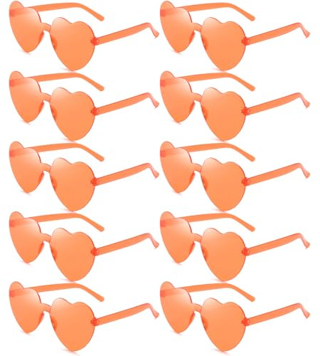 Dwenarry Herz Party Brille, Herzbrille Set 90er Farbige Herzen brille randlos trendy transparente Herz Sonnenbrille für Taylor Swift Themed Party