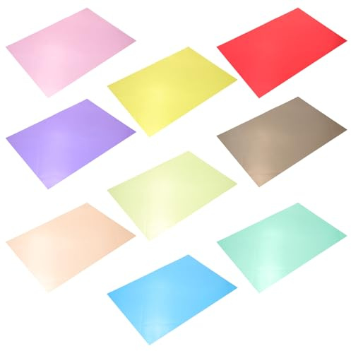 UKCOCO 9 Stück Farbiges PVC Lichtdiffusorfolie A4 Stoßfeste Lichtdurchlässige Farbfilter für Fotografie LED Beleuchtung und Studio