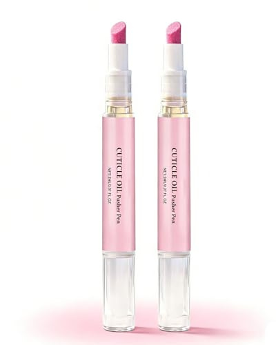 Stylo 2-en-1 Repousse-Cuties & Huile – Soin des Cuticules pour Ongles Secs et Abîmés, Huile Nourrissante et Fortifiante Végétalienne, Stylo Hydratant pour une Manucure à Domicile et Ongles Sains (2pc)
