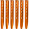 TRIWONDER 6 Pack Tent Pegs Metal Heavy Duty Sand Pegs Snow Tent Stakes Aluminum U-Shaped Ground Nails for Camping Picnic Beach (Orange - 31cm)