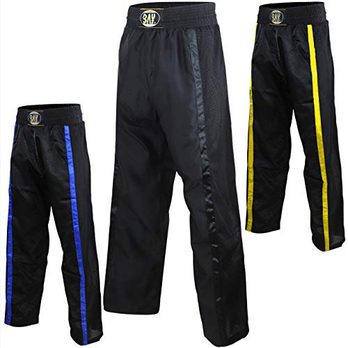 Bay Netz Gewebe Kickboxhose (S - 160, schwarz/schwarz)