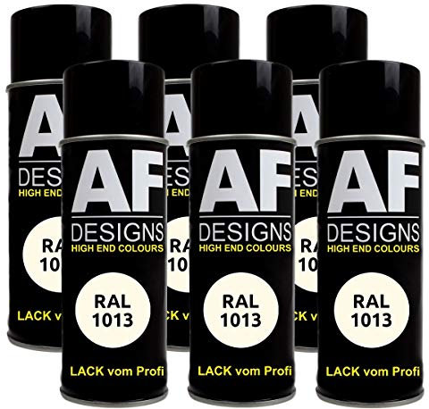 6X Ral Pintura en Espray Pintura Coche Laca Colorida Lata de Aerosol RAL1013 Blanco Perla Mate