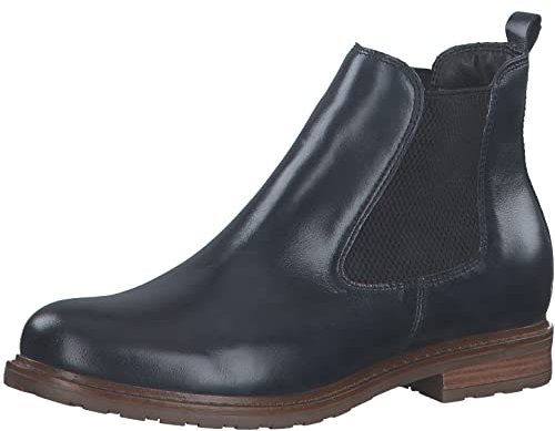 Tamaris Damen 1-1-25056-27 Chelsea Stiefel, Navy Leather, 37 EU