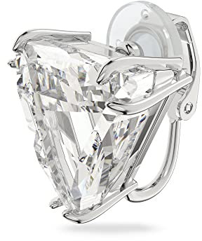 Swarovski Mesmera Ohrclip, Einzel, Delta, Weiss, Rhodiniert