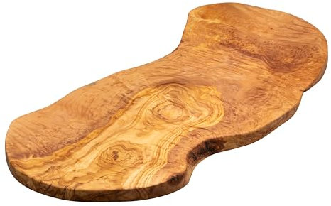 Erreke Tabla Cortar Cocina, Madera Olivo Natural, Tabla Madera Cocina, Tabla Artesanal Grande para Servir, Picar, Carne Barbacoa Quesos Pan Aperitivos Tapas, Estilo Mediterraneo Rústico (51 cm)