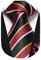 HISDERN Herren Krawatte Gestreifte Hochzeit Krawatte & Einstecktuch Set Rot/Schwarz