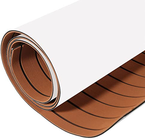 SHZICMY Eva Schaum Boot Decksbelag FüR Boote Yacht Bodenbelag Matte 240x90cm Deck Teppich Selbstklebend (Teak)