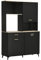 HOMCOM Alacena de Cocina Aparador de Comedor con 1 Cajón 3 Puertas y Almacenamiento Abierto Mueble Auxiliar para Microondas de Estilo Moderno 119x41x180 cm Negro