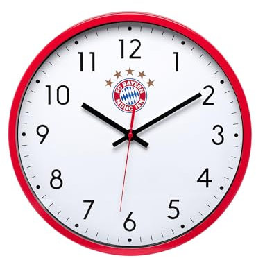 FC Bayern München Wanduhr Logo | Rot-Weiß