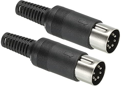PATIKIL S-Vidéo DIN Mâle Prise 7 Broche Signal Transmission pour TV, Lecteur DVD Paquet de 2