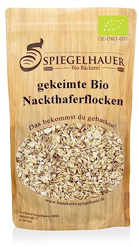 Bäckerei Spiegelhauer Bio gekeimte Nackthaferflocken 1 kg schonend getrocknet unter 42° C I gekeimte Haferflocken