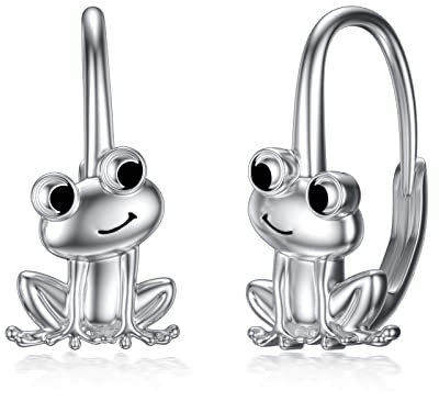 Frosch Ohrringe 925-Sterlingsilber hypoallergen Frosch Creolen Frosch Schmuck Geschenke für Frauen Teenager Mädchen Tocht