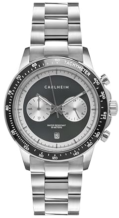 Carlheim Men's Watches Aksel 4005 Silver Grey Link Tachymeter