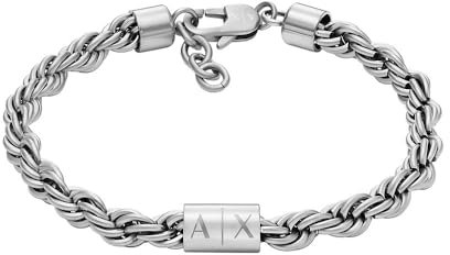 Armani Exchange Herren-Gliederarmband Edelstahl, AXG0123040