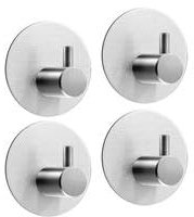 Handtuchhaken 5er Set Selbstklebend Befestigung ohne Bohren Wasserbeständig Edelstahl Wandhaken Silber Rund