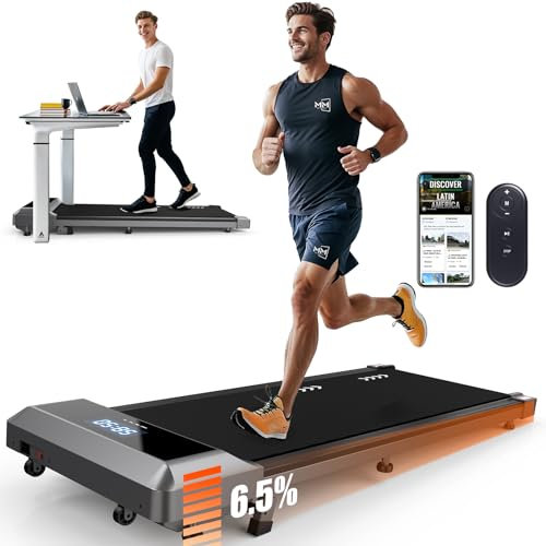 MettleMatic Laufband für Zuhause – Walking Pad mit 2.25HP Motor, 100KG Belastbarkeit, 1-6 km/h Geschwindigkeit, 6.5% Steigung, 7-Schicht-Lauffläche, Keine Installation Erforderlich, 2 Jahre Garantie